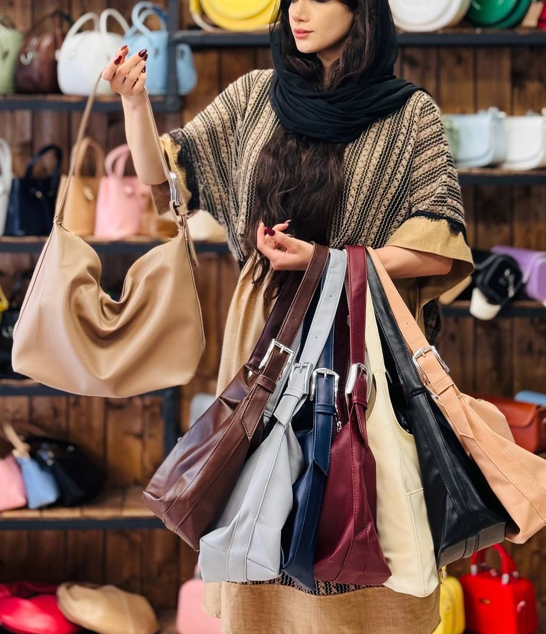 کیف زنانه سایز بزرگ لواشکی کد ۸