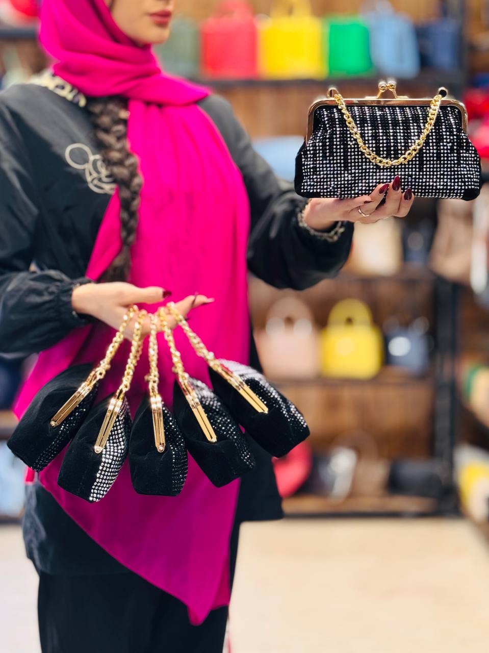 کیف نگینی دهنه دار کد ۱۵